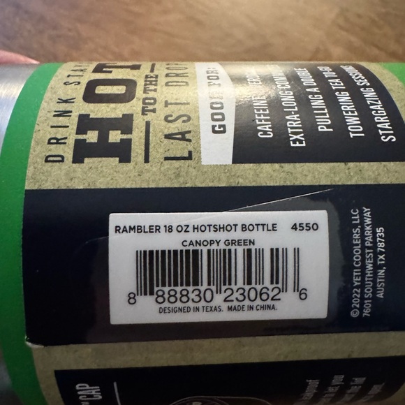 YETI-RAMBLER 18 OZ HOT SHOT BOTTLE Canopy Green NWT - Picture 10 of 11